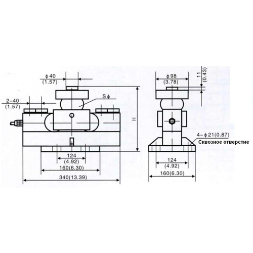 Датчик "ДВУХОПОРНЫЙ" HM9B 50т Датчик "ДВУХОПОРНЫЙ" HM9B 50т